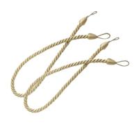 UKCOCO 2 Piezas Alzapaños de Cortina Beige de Poliéster, Diseño Simple | Cortina y Visillo, Acabado Suave y Brillante, Estilo Elegante y Vintage, Uso en Sala y Salón
