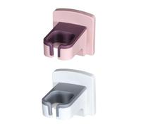 UKCOCO 2 Piezas Soporte para Secador de Pelo, Soporte de Almacenamiento de Pared Abs, sin Perforaciones, Gancho, Blanco y Rosa, para Baño y Hogar