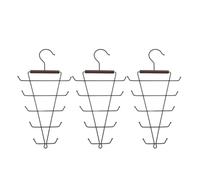UKCOCO 3 Perchas en Forma de V con 10 Ganchos para Sombreros, Bufandas y | Colgador de bufandas detrás de la puerta, organizador de accesorios con múltiples ganchos, ahorrador de espacio para