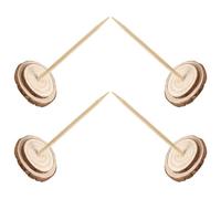 UKCOCO 4 Piezas Base de Madera para Árbol de Navidad Mini, Clavija Central | Decoración Rústica de Mesa, Diámetro 5,91x2,56 Pulgadas, para Hogares y Exposición Festiva