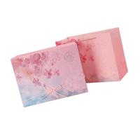 UKCOCO Caja de Papel para Regalos de Bodas y Cumpleaños, Juego Rosa Sakura 25x18x8 Cm Bolsa, Estuche para Dulces y Fiestas, Embalaje para Celebraciones y Festivales