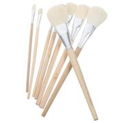 UKCOCO Ideales para Manualidades y Colorear Detalles de Lana Set de 8 Pinceles Mango de Madera para Pintura en Cerámica y Acuarela