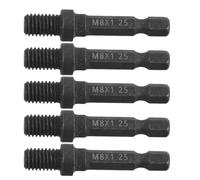 UKCOCO Juego de 5 adaptadores hexagonales roscados de doble cara M8 x 1,25 | Adaptador de punta de destornillador para portabrocas, compatible con adaptador de brocas, conector hembra-macho M8,
