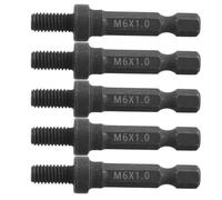 UKCOCO Juego de 5 adaptadores hexagonales roscados de doble cara M8 x 1 | Adaptador de punta de destornillador para portabrocas, compatible con adaptador de brocas, conector hembra-macho M8,