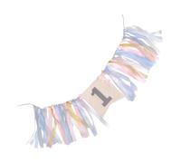 UKCOCO Juego de Banderines Colgantes para Fiestas Infantiles de Cumpleaños en Azul, Hecho de Tela Resistente para Decorar Mesas y Ventanas