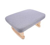 UKCOCO Taburete Reposapiés de Madera Diseño Elegante, Cómodo y Versátil, con Funda de Algodón y Lino, Adecuado para Meditación y Cambio de Zapatos Hogar