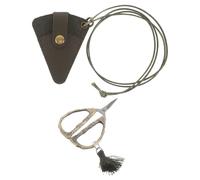 UKCOCO Tijeras de Bordar Retro, Tijeras de Costura Pequeñas, Aleación de Zinc y Acero Inoxidable, con Funda de Cuero Pu, Corte Preciso, para DIY y Viaje