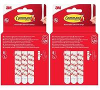 UKDD® Command 17023P-ES - Tiras de repuesto de repuesto, color blanco, paquete de 10 (2 paquetes = 16 tiras adhesivas)