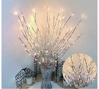 Ulalaza 6 Pack Twig Lámpara Funciona con Pilas LED Iluminado Sauce Ramas Jarrones Rellenos Uso para Navidad Decoración de Fiesta en casa Interior Exterior