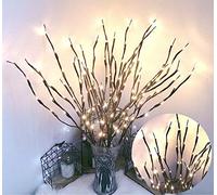 Ulalaza 6 Pack Twig Lámpara Funciona con Pilas LED Iluminado Sauce Ramas Jarrones Rellenos Uso para Navidad Decoración de Fiesta en casa Interior Exterior
