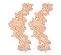 ULDIGI Apliques de Madera Tallada Estilo Europeo 2 Piezas sin Pintar Decoración de Pared y Muebles Adornos de Esquina para Gabinetes Puertas y Bricolaje Diseño Vintage y Floral