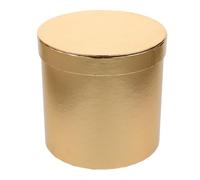 ULDIGI Caja Redonda Decorativa de Cartón Dorado para Flores y Dulces, Mini Caja Elegante para Obsequio en Interior y Exterior