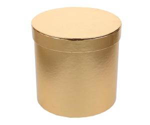 ULDIGI Caja Redonda Decorativa de Cartón Dorado para Flores y Dulces, Mini Caja Elegante para Obsequio en Interior y Exterior