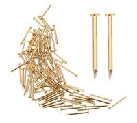 ULDIGI Clavos de Latón Dorado Función de Sujeción Práctica para Muebles y Cajas Decorativas 100 Cabeza Redonda, Tamaño 1.2x15mm para Bricolaje en Casa