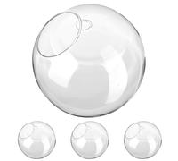 ULDIGI Jardinera Colgante de Vidrio Transparente para Plantas de Interior, Set de 4 Maceteros Redondos Diseño Ahorrador de Espacio para Decoración del Hogar y Restaurantes