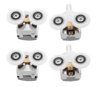 ULDIGI Juego de rodillos para mampara de ducha 25 mm piezas de acero inoxidable 4 ruedas ajustables con deslizamiento suave para puertas corredizas de baño