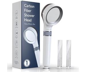 Ulinek Alcachofa Ducha Alta Presión con Filtro, Cabezal Ducha Antical | Alcachofa Ducha de Filtro Fibra de Carbono para Ablandar y Ahorrar el Agua, Parfecto para Baño Spa Suave para Cabello/Piel