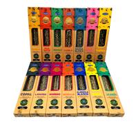 Ullas Lote de Incienso Orgánico - Surtido de 12 Aromas Diferentes Hechos a Mano - Incluye Quemador de Regalo (12 fragancias al azar)
