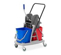 ulsonix UNICLEAN TWO34 - Carro de limpieza (2 cubos 2 x 17 L, carrito de limpieza profesional con prensa