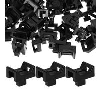 ULTECHNOVO 100 Piezas Soportes para Cables de Nylon Negro con Orificios para Tornillos, Base para Gestión de Bridas de Cables, Diseño Fácil de Usar para Montaje Seguro en Interiores