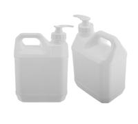 ULTECHNOVO 2 Piezas Botella Dispensadora de Bomba de Plástico Blanco de 2l para Jabón Corporal y Champú con Gran Capacidad y Visibilidad Clara Adecuado para Ducha y Viaje