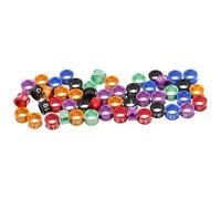 ULTECHNOVO Anillos para Patas de Aves Cerrados 4.7 Cm 50 Unidades Mezcla Aleatoria, Bandas Coloridas para Identificación de Codornices, Loros y Aves de Corral, Etiquetas Seguras para Crías