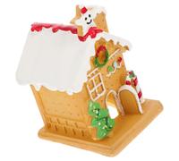 ULTECHNOVO Casa Navideña de Resina Iluminación LED Pequeña para Decoración de Paisaje Navideño, Estilo Retro Romántico y Color Amarillo para Entrada o Fiestas