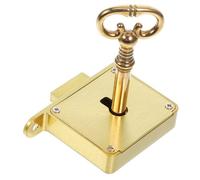 ULTECHNOVO Cerradura de Cajón Segura de Latón Dorado Vintage para Muebles y Cajas de Madera Superficie Pulida y Alta Dureza