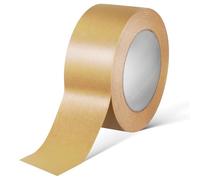 ULTECHNOVO Cinta de Papel Kraft Marrón de 50 Metros Adhesivo Seguro y Fácil de Rasgar para Embalaje, Marcado y Manualidades Profesionales
