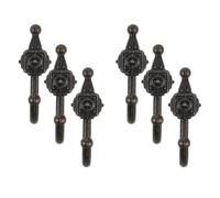 ULTECHNOVO Gancho de Pared de Aleación de Zinc 6 Piezas Vintage | Acabado Antiguo y Bordes Redondeados, Soporte Robusto Sola Punta, Incluye Herrajes de Montaje