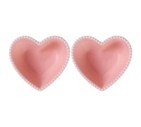 ULTECHNOVO Horneado Uniforme en Forma de Corazón de Cerámica 2 Cuencos Fáciles de Limpiar para Postres y Frutas Ideales para Preparar Pudín y Pasteles Pequeños