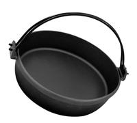 ULTECHNOVO Olla de Fundición Estilo Japonés para Sukiyaki, Sartén Antiadherente de Hierro Fundido Negro Diseño Fácil de Limpiar Adecuado para Cocina al Aire Libre