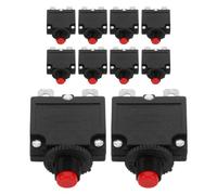 ULTECHNOVO Protector de Circuito de Reinicio Negro 10 Piezas Protector de Disyuntor Manual, Plástico y Metal Terminales de Conexión Rápida, Reinicio Manual y Rápido, para Circuitos