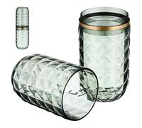 ULTECHNOVO Vaso de Viaje para Cepillos de Dientes Verde Pet Ice Wave | Fácil de Limpiar, Reutilizable, Diseño Único y Elegante, para Hoteles y Camping