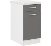 Ultra Mueble bajo de cocina L 40 cm con encimera incluida - Gris