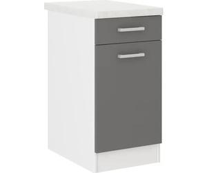 Ultra Mueble bajo de cocina L 40 cm con encimera incluida - Gris