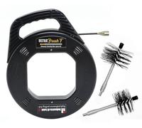 ULTRABrush | Limpieza de chimeneas. Kit de limpieza para estufa de pellet. Escobilla para deshollinador compatible con todo tipo de chimeneas. Incluye dispensador para un uso rápido y práctico.