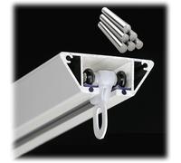 Ultraplano Riel De Cortina Techo Riel De Cortina Fácil De Instalar Pista Silenciosa Vía Recta, Para Pérgola Cenador Cortinas Bañera Riel De Cortina De Aluminio Con Ruedas Dentadas De Doble Eje(Blanca,