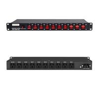 UltraPoE Regleta de alimentación horizontal PDU de 10 tomas, 1U, protector de sobretensión, 100-240 V/15 A/1800 julios, para servidores de red, acondicionador de alimentación con 10 interruptores