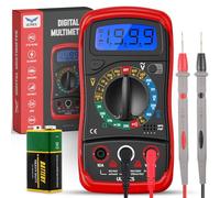ULTRICS Multímetro digital, voltímetro, amperímetro, ohmímetro con cables de prueba, multitester mide ohmios, voltaje CA y CC, resistencia de corriente, paso del circuito, diodos, probador eléctrico