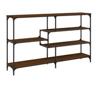 ULUYYUC Mesa consola marrón efecto roble 160 x 32 x 95 cm mesa de pasillo | Mesa auxiliar industrial hecha de madera y metal con mucho espacio de almacenamiento para salón, pasillo y entrada.