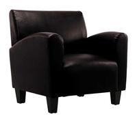 ULUYYUC Sillón de piel sintética, color marrón oscuro, 70 x 69 x 72 cm | Cómoda silla de salón con cojín suave para salón y oficina, estructura resistente que soporta hasta 110 kg.