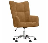 ULUYYUC Sillón de relax marrón de terciopelo, altura regulable, sillón giratorio con ruedas