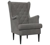 ULUYYUC Sillón de terciopelo, color gris oscuro, retro, tapizado para salón | Elegante sillón de terciopelo con patas de madera de caucho para acentos elegantes en el dormitorio y el pasillo.