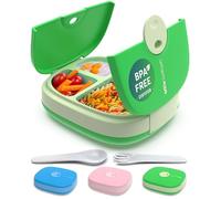 Umami Fiambrera para niños con cubiertos, estilo Bento, 3 grandes compartimentos, tamaños de porción ideales para edades de 3 a 9 años, libre de BPA, apta para microondas y lavavajillas