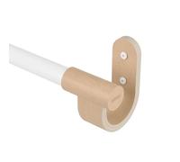 Umbra Bellwood - Barra de cortina extensible, 2,5 cm, 107-305 cm, 2 boquillas, soportes de pared y material de fijación incluidos, color blanco y natural