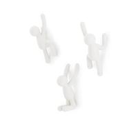 Umbra Ganchos de pared Buddy, juego de 3, Blanco