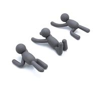 Umbra Buddy - Juego de ganchos decorativos para chaquetas, bufandas, bolsos y toallas, 3 unidades, color gris oscuro