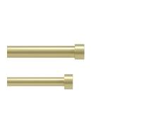 Umbra Cappa Cortinero Doble Extensible, 91-168 cm, Dorado | Acero, soporta 10 kg por barra, incluye remates soportes y herrajes, control de luz y privacidad