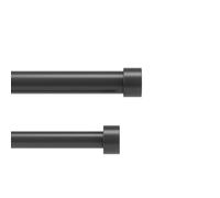 Umbra Cappa Cortinero Doble Extensible, 91-168 cm, Negro | Acero, soporta 10 kg por barra, incluye remates soportes y herrajes, control de luz y privacidad